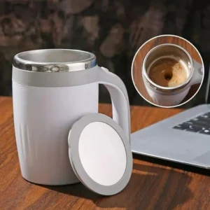 Self-Stirring Magnetic Coffee Mug with Lid for Coffee, Milk, Protein Shakes & Hot/Cold Beverages