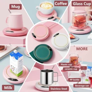USB-Powered Coffee Mug Warmer with LCD Display for Keeping Your Beverages Hot & Ready