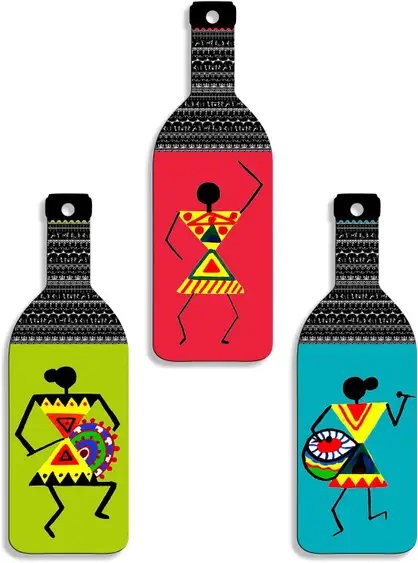 93% OFF Wooden Warli Bottle Designer Wall Hanging | Home Decor