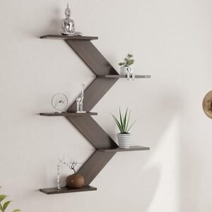 BLUEWUD Astrella Engineered Wood Wall Decor Floating Shelf Display Rack Decorative Hall Décor for Living Room Home Furniture (Wenge)