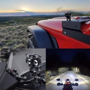 Owl Light Mini Drive Led Fog Light Projector Light with White/Yellow Led DRL Light for Cars, Bikes, Scooty Metal Body with Turn On/Off Switch, Set of 2 Pcs