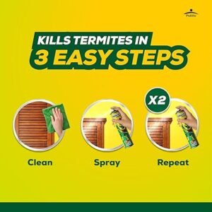 Terminator Eco-Friendly Termite Killer Spray, 320ml | DIY Pest control to keep Termites, Borer & insects away from wooden furniture of home & office | Ideal for protection of furniture during monsoon.