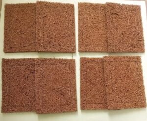 Bio degradable Eco Friendly Softer to hands Coconut coir Natural Organic Vessel wash Scrubber with cotton stitch Pack of 8 scrub pads.