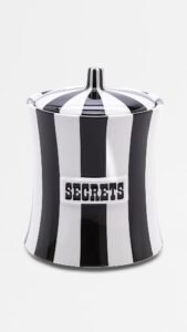 "Secrets" Canister with Rubber Ring for Home decor & Storage