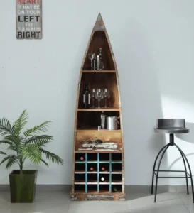 Azealia Reclaimed Wood Bar Cabinet in Distress Finish