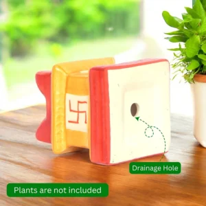 Adya Tulsi Planter for Gardening Red & Yellow