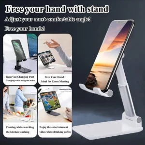 Foldable and Portable Mobile Phone Stand Anti-Slip Design
