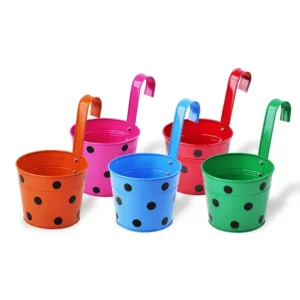 Polka Dotted Hanging Pots- Set of 5
