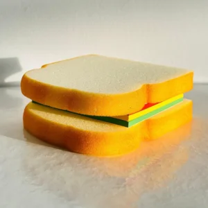 Bread Sandwich-Shaped Memo Pad with Pocket-Size Design & Lipstick Pen for Fun Note-Taking