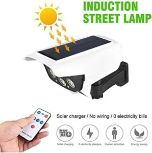 QXORE Solar Light Outdoor 77 Led Motion Sensor Security Camera Shaped Wall Lamp Solar Light Set (Wall Mounted Pack of 1)