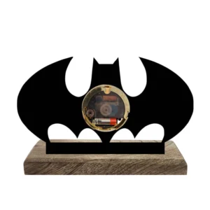Batman Themed Gotham Time Iron & Mango Wood Table Clock