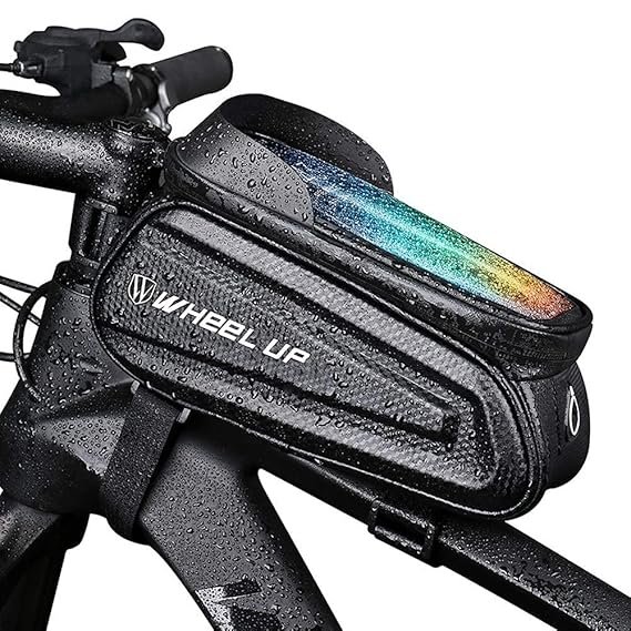 PROBEROS® Cycle Frame Bag, Bicycle Storage Bag with 6.5'' Waterproof TPU Touch Screen & Double Zipper Design, Cycle Mobile Holder Bag for All Phones Upto 6.5 Inches Cycle Accessories