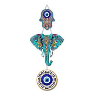 Regalo Casila Regalocasila Elephant Wooden Wall Hanging For Home Decor - Handcrafted Wooden Art, Good Luck Charm, And Protection Symbol For Living Room, Bedroom, Or Office - 18 X 6.5 Inch