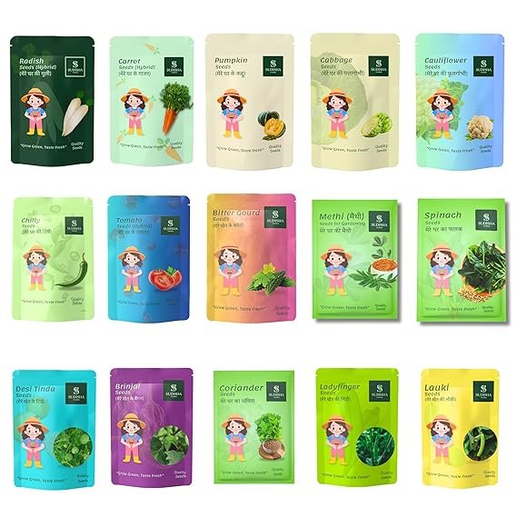 40% OFF 15-in-1 Monsoon Vegetable Seeds Combo Pack for Home Gardening | Monsoon Essentials