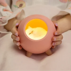 Cute Kitten Decorative Night Light with Type-C Charging, Rechargeable Cat House LED Lamp for Cat Lovers, Home & Bedroom Ambience
