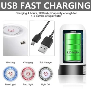 INTERNETWORLD Automatic Wireless Water Dispenser Pump for 20L Bottle – USB Rechargeable Bottled Water Dispenser