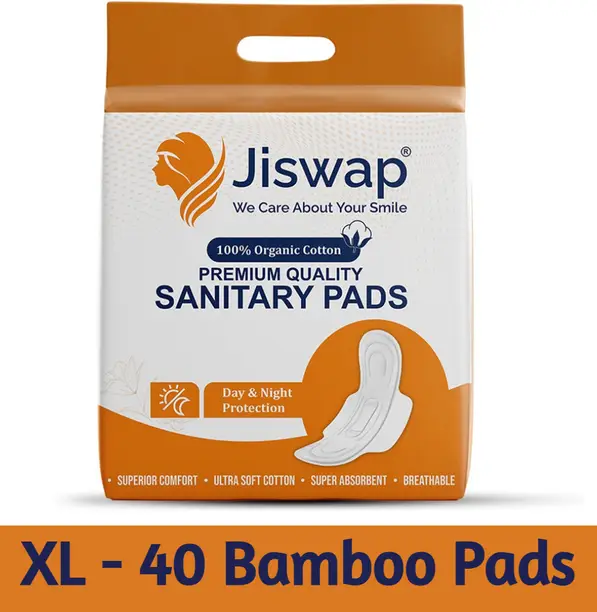 40% OFF 100% Natural Organic XL Size Sanitary Pads (Pack of 40) | Eco Friendly Essentials