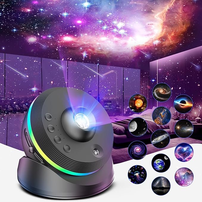 Gesto Planetarium Galaxy Projector – 13 Replaceable Discs | 4K HD Star Light Projector with Dynamic Meteors, 360° Rotation, Nebula & Large Projection Night Light for Kids, Adults, Bedroom, Room Decor