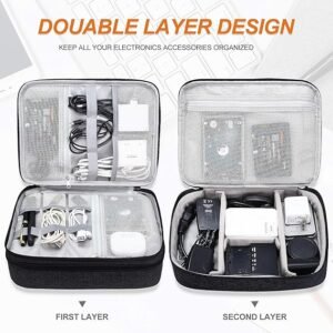 Styleys Polyester Electronics Organizer Cable Organizer Bag Black S11029