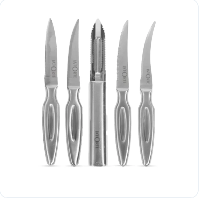 High-quality Stainless Steel Kitchen Knife Set with Metal Block