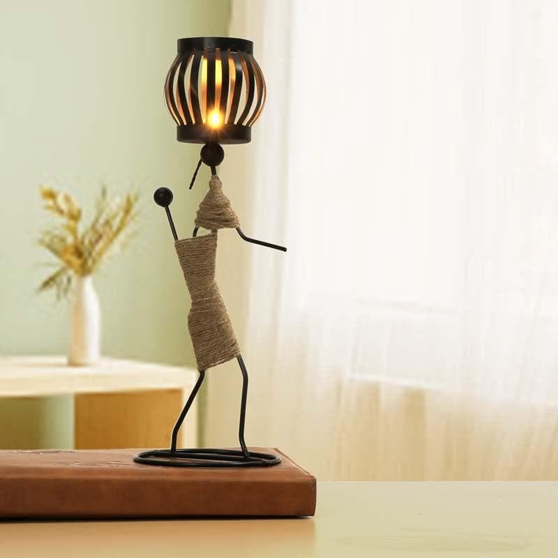 Artistic Wireframe Tribal Bonfire Tealight Candle Holder (15x8.3x8.3 inches)