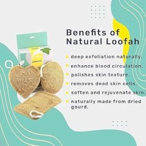 Awenest 100% Natural Sun Dried Loofah | Body Scrubber for Women and Men | Organic Bath Scrub & Exfoliating Body Brush for Bathing | Eco-Friendly | Biodegradable Luffa | Pack of 3