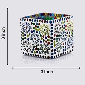 The Purple Tree Sqaure Mosaic Tealight Candle Holders (Pack of 2), Diwali Candle Holder, Mosaic tealight Holder, Diwali Gift