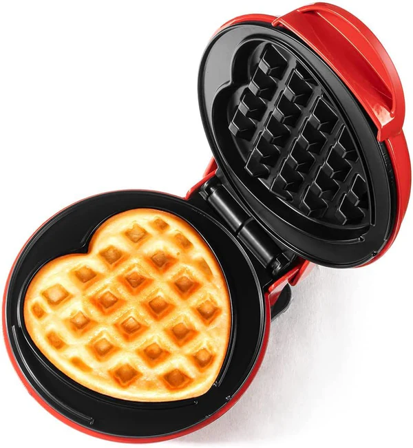 5% OFF Mini Heart-Shaped Electric Waffle Maker with Non-Stick Plates | Smart Kitchen