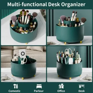 360 Degrees Rotating Makeup Kit Organizer (5 Compartments)