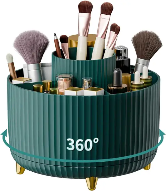 360 Degrees Rotating Makeup Kit Organizer (5 Compartments)