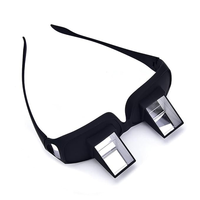Genmine Horizontal Lazy Glasses High Definition Glasses Prism Periscope Lie Down Eyeglasses for Reading and Watch TV in Bed Unisex