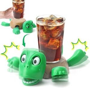 Turtle Coaster with Funny Expression | Turtle Cup Holder for Cups/Mugs/Wine/Coffee/Waterbottle for Desk Decor, Kitchen, Office Gift for Men/Women/Kids (1, Green) || No Sound ||