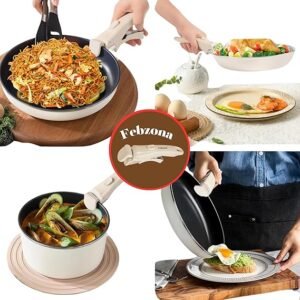 Universal Pot Handle - Detachable Holder for Cookware, Hot Utensil Vessel Pan Holder - White