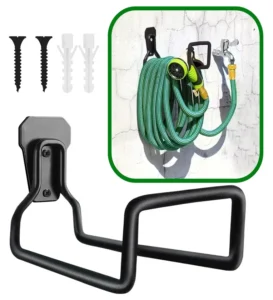 Wall Mounted Durable Metal Hose Pipe Hanger (Black)