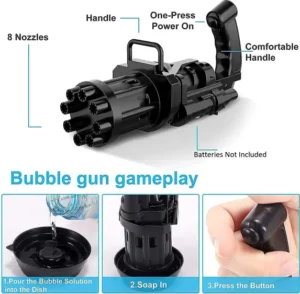 Bubble Maker Plastic Toy Gun with Bubble Solution Container