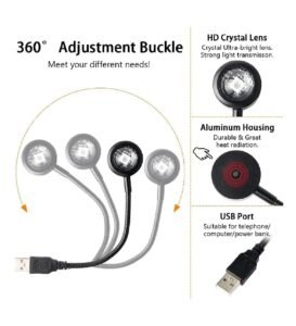 360 Degree Sunset Projector USB Chargeable Night Light Lamp