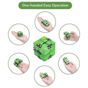 Cubelelo Drift Infinity Cube (Green) | Magic Puzzle Cool Mini Gadget for Stress and Anxiety Relief for Kids and Adults | Desk Finger Flip Toy for Fun and Game | for Ages 3 Years and Above