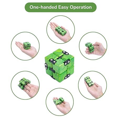 Cubelelo Drift Infinity Cube (Green) | Magic Puzzle Cool Mini Gadget for Stress and Anxiety Relief for Kids and Adults | Desk Finger Flip Toy for Fun and Game | for Ages 3 Years and Above