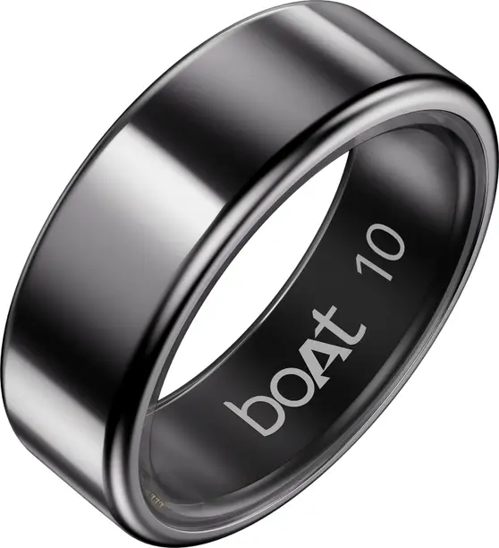 boAt Smart Ring Active Plus, Health Monitor, Stylish Design, 5ATM, Skin Temp Monitor Smart Ring (10, Midnight Black)
