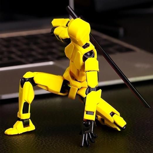 74% OFF Yellow Multi-Jointed 3D Printed Collectible Robot for Desktop | Quirky Finds