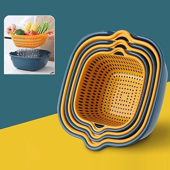 70% OFF 6 Pcs ABS Plastic Drain Basket Stackable Set with Handles | Smart Kitchen