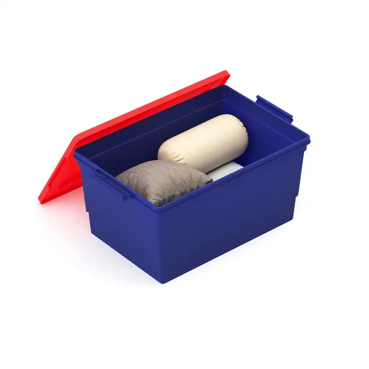 nilkamal 50 Liter Multipurpose Plastic Storage Box with Lid (Blue and Red)