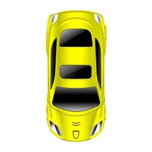 Black Zone Eco X, Basic Car Shape Flip Along with Charger (Dual Sim & 1.80" Colour Display Screen) (Gold)
