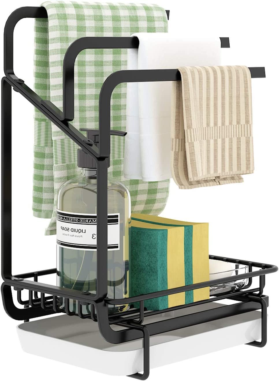 Felthouse Countertop Sink Organizer With Accessories | Modern Kitchen Storage Rack & Organizer | Stylish Stand, Stainless Steel, Tiered Shelf (New)