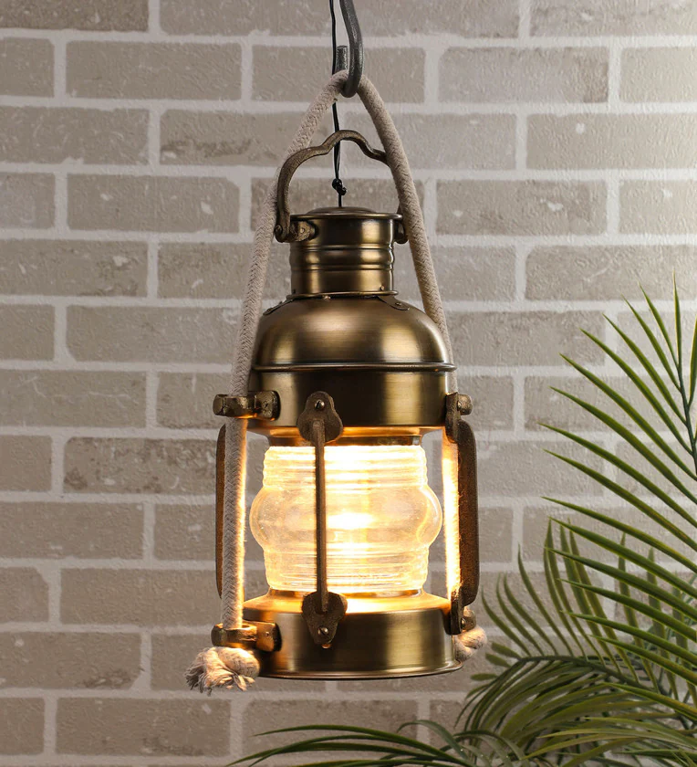 Plaza Bronze Metal Outdoor Vintage Design Hanging Light
