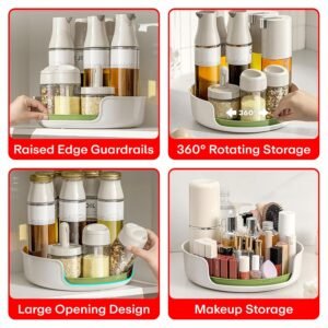 Multipurpose 360° Rotating Organizer Tray Non-Slip Leather Base 