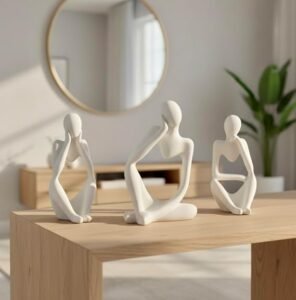 Ceramic Abstract Thinker Statue Modern Sculpture