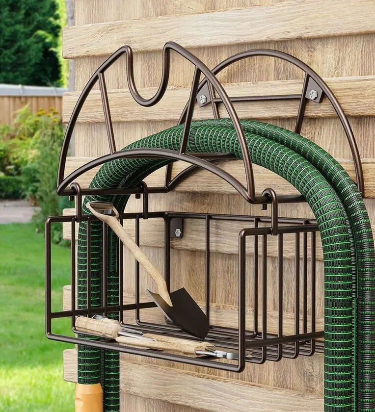 Wall Mounted Metal Hose Pipe Hanger (Black Color)